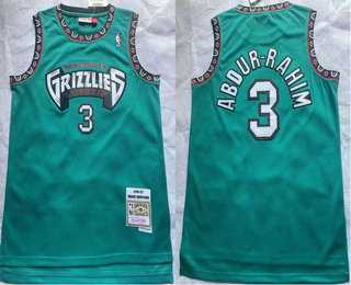 Men%27s Memphis Grizzlies #3 Shareef Abdur-Rahim 1996-97 Green Hardwood Classics Soul Swingman Throwback Jersey->miami heat->NBA Jersey
